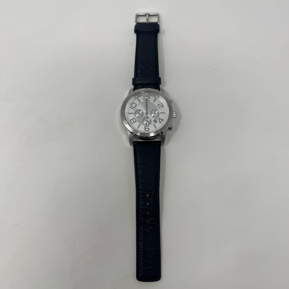 Silpada Designs Large Face Chronograph Boyfriend Watch T2957 Leather Band‎